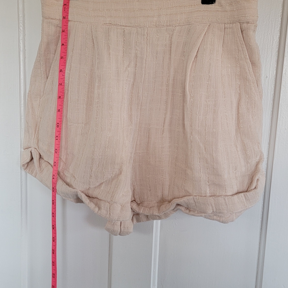 Free People Women's Linen Tan Shorts